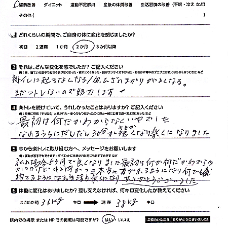 楽トレをご利用いただいた患者さまの声