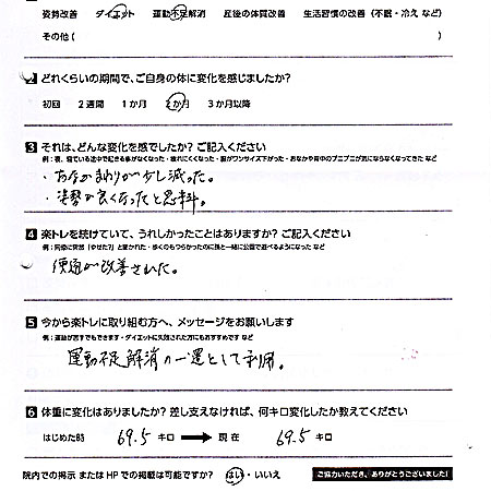 楽トレをご利用いただいた患者さまの声