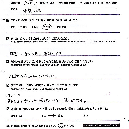 ファースト整骨院でダイエット効果を感じました！