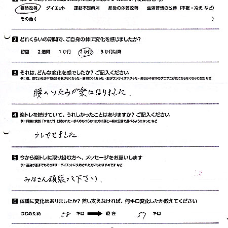 ファースト整骨院に通い腰の痛みが楽になりました！