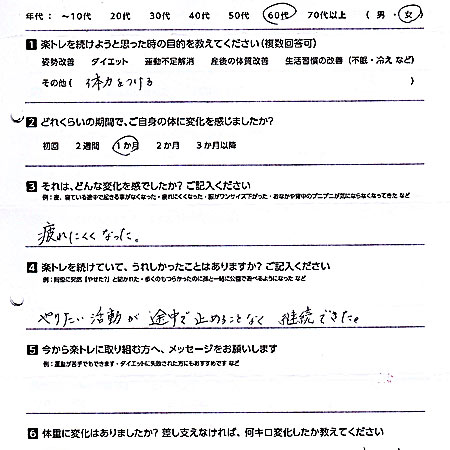ファースト整骨院で体力が付きました